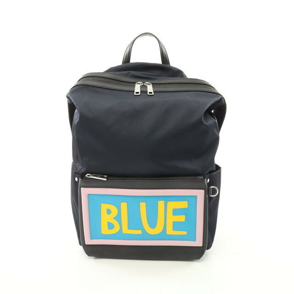 Fendi Blue Navy Backpack Vocabulary Blue Multicolor - Picture 1 of 7